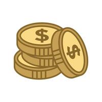 coin icon design template simple and clean vector