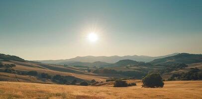 Sunlit landscape background photo