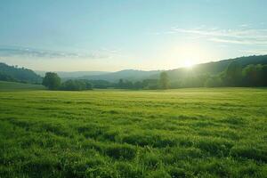 Sunlit landscape background photo