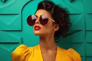 South Asian Girl Wearing Sunglasses photo