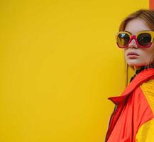 mujer con gafas de sol foto