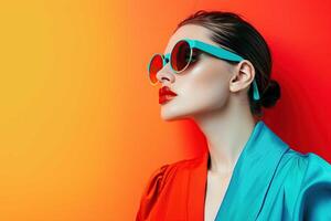 Woman wearing sunglasses photo