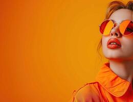 Woman wearing sunglasses photo