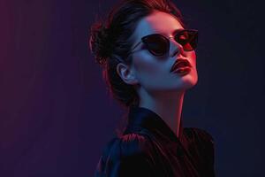 Woman wearing sunglasses photo