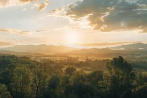 Sunlit landscape background photo