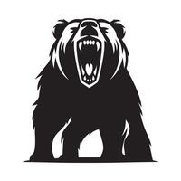 oso logo - un agresivo oso ilustración en negro y blanco vector