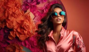 South Asian Girl Wearing Sunglasses photo