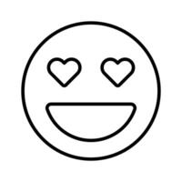 Happy face with heart symbols on eyes, concept icon of in love emoji vector