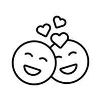 Romantic couple emoji design, ready for premium use vector