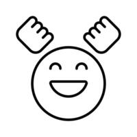 Enthusiastic emoji icon, happy face design vector