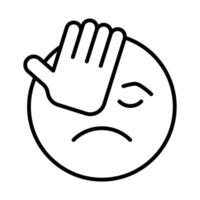 Get this amazing icon of facepalm emoji, sad expressions emoji vector