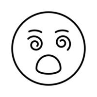 Dizzy emoji icon, dizziness expression design vector