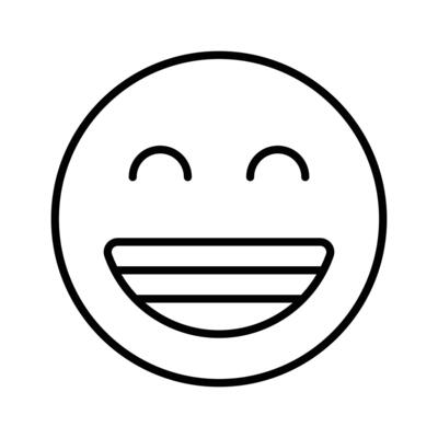 Enthusiastic emoji icon, happy face design