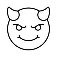 de miedo diablo con cuernos, personalizable emoji icono en de moda estilo vector