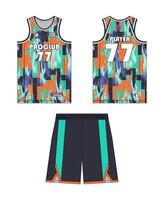 Jersey basketball template design. Basketball uniform mockup design. Concept design basketball jersey. vector