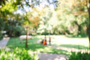 Defocused or blur with bokeh background of garden trees in sunny day photo