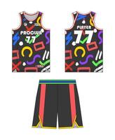 jersey baloncesto modelo diseño. baloncesto uniforme Bosquejo diseño. concepto diseño baloncesto jersey. vector