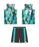 jersey baloncesto modelo diseño. baloncesto uniforme Bosquejo diseño. concepto diseño baloncesto jersey. vector