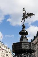 LONDON, UK - MARCH 11. Statue of Eros in Piccadilly Circus in London on March 11, 2019 photo