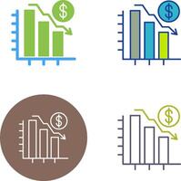 Chart Down Icon Design vector