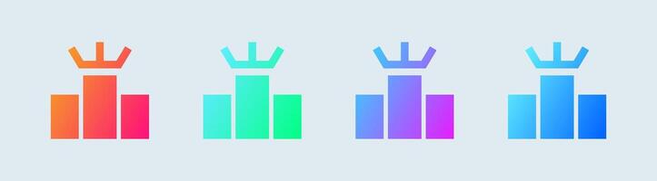 Leader board solid icon in gradient colors. Competition signs illustration. vector