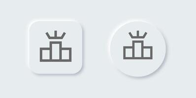 Leader board line icon in neomorphic design style. Competition signs illustration. vector