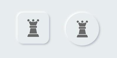 Chess solid icon in neomorphic design style. Board game signs illustration. vector