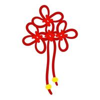 Red threads are tied in Chinese lucky knots, symbolizing good luck and prosperity. The red threads are tied in knots for good luck. For cultural-themed design, materials in the traditional Asian style vector