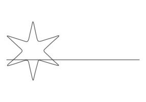 Star continuous one line drawing digital illustration vector