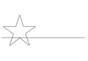 Star continuous one line drawing digital illustration vector