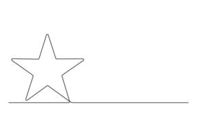 Star continuous one line drawing digital illustration vector