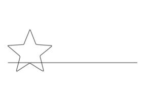 Star continuous one line drawing digital illustration vector