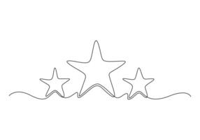 Star continuous one line drawing digital illustration vector