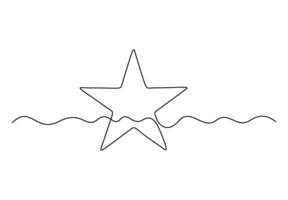 Star continuous one line drawing digital illustration vector