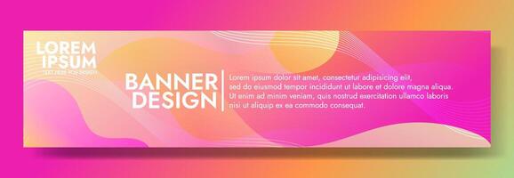 Vibrant Pink Orange Wave Template. Infuse vibrancy into visuals with this abstract template featuring gradient waves in pink and orange. Ideal for eye-catching headers, banners, and graphics vector