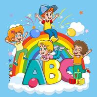 illustration of kids education consept.alphabet education concept.alphabet education book cover vector