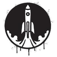 Spray Painted Graffiti Rocket icon Sprayed isolated with a white background. vector