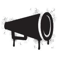 Spray Painted Graffiti Megaphone icon Sprayed isolated with a white background. vector