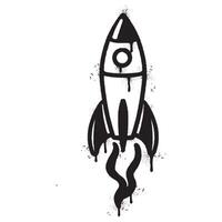 Spray Painted Graffiti Rocket icon Sprayed isolated with a white background. vector