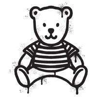 Spray Painted Graffiti Teddy bear icon Sprayed isolated with a white background. vector