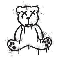 Spray Painted Graffiti Teddy bear icon Sprayed isolated with a white background. vector