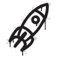 Spray Painted Graffiti Rocket icon Sprayed isolated with a white background. vector
