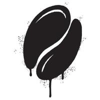 Spray Painted Graffiti coffee bean icon Sprayed isolated with a white background. vector