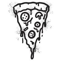 Spray Painted Graffiti Pizza icon Sprayed isolated with a white background. vector