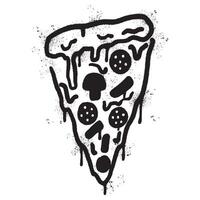 Spray Painted Graffiti Pizza icon Sprayed isolated with a white background. vector