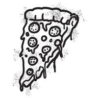 Spray Painted Graffiti Pizza icon Sprayed isolated with a white background. vector