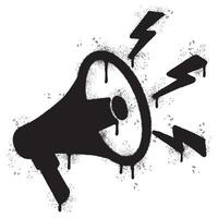 Spray Painted Graffiti Megaphone icon Sprayed isolated with a white background. vector