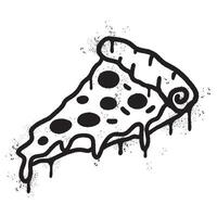 Spray Painted Graffiti Pizza icon Sprayed isolated with a white background. vector