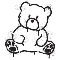 Spray Painted Graffiti Teddy bear icon Sprayed isolated with a white background. vector