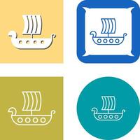 Viking Ship Icon Design vector